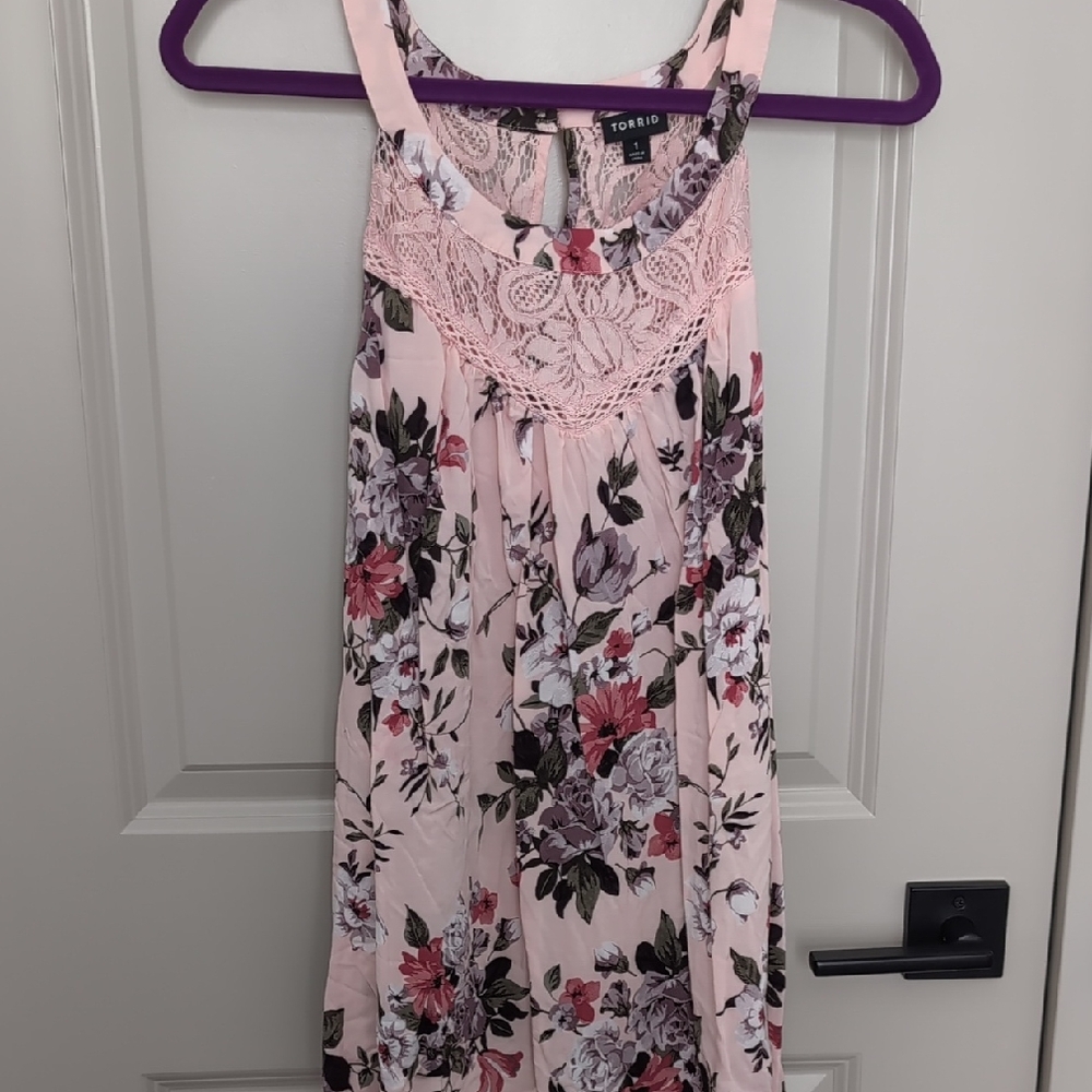 Torrid Pink Floral Sleeveless Top